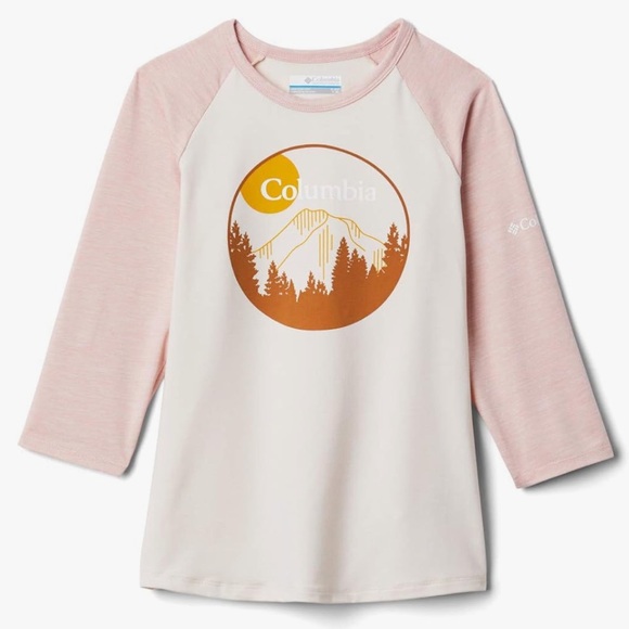 Columbia Other - Columbia Peach Quartz & Faux Pink Heather Outdoor Elements 3/4 Sleeve Shirt